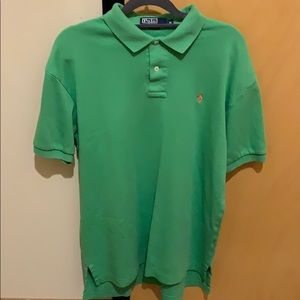 Green 100% cotton Polo collard shirt